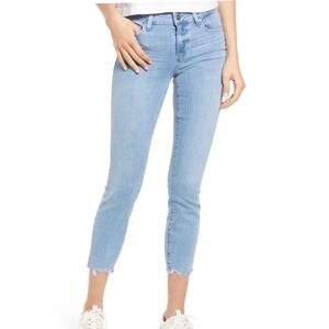 PAIGE Denim 29 Verdugo Crop Jeans Jama w Rocklside Raw Hem Distressed Skinny